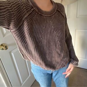 Purple-Brown Knit Women's Sweater